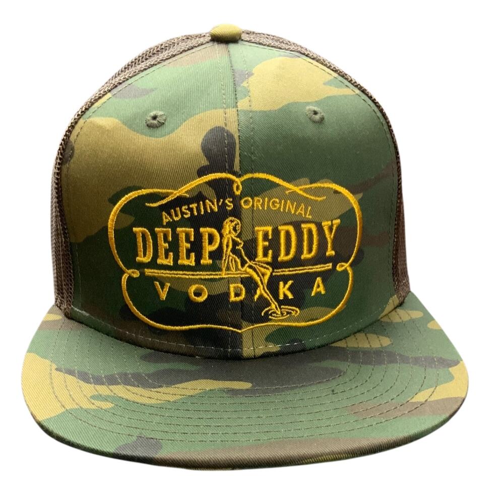 Deep Eddy Vodka Camo Mesh Snapback Trucker Hat Austin Texas OTTO Cap
